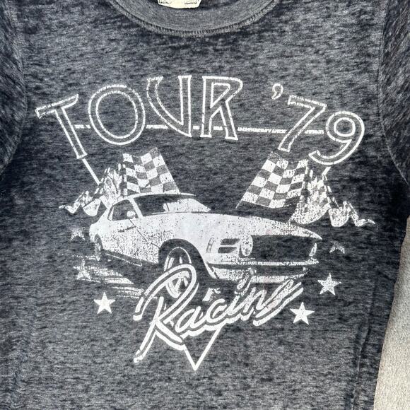 Modish Rebel Distressed Tour 79’ Racing T-Shirt Size X-Small Gray Short Sleeve - Picture 4 of 8